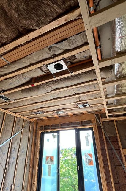 Exterior walls R21 kraft fiberglass insulatio